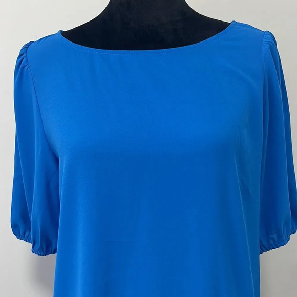 Premise | Royal Blue Women’s Blouse Round Neck 1/2 Length Sleeves size Medium - Picture 2 of 7